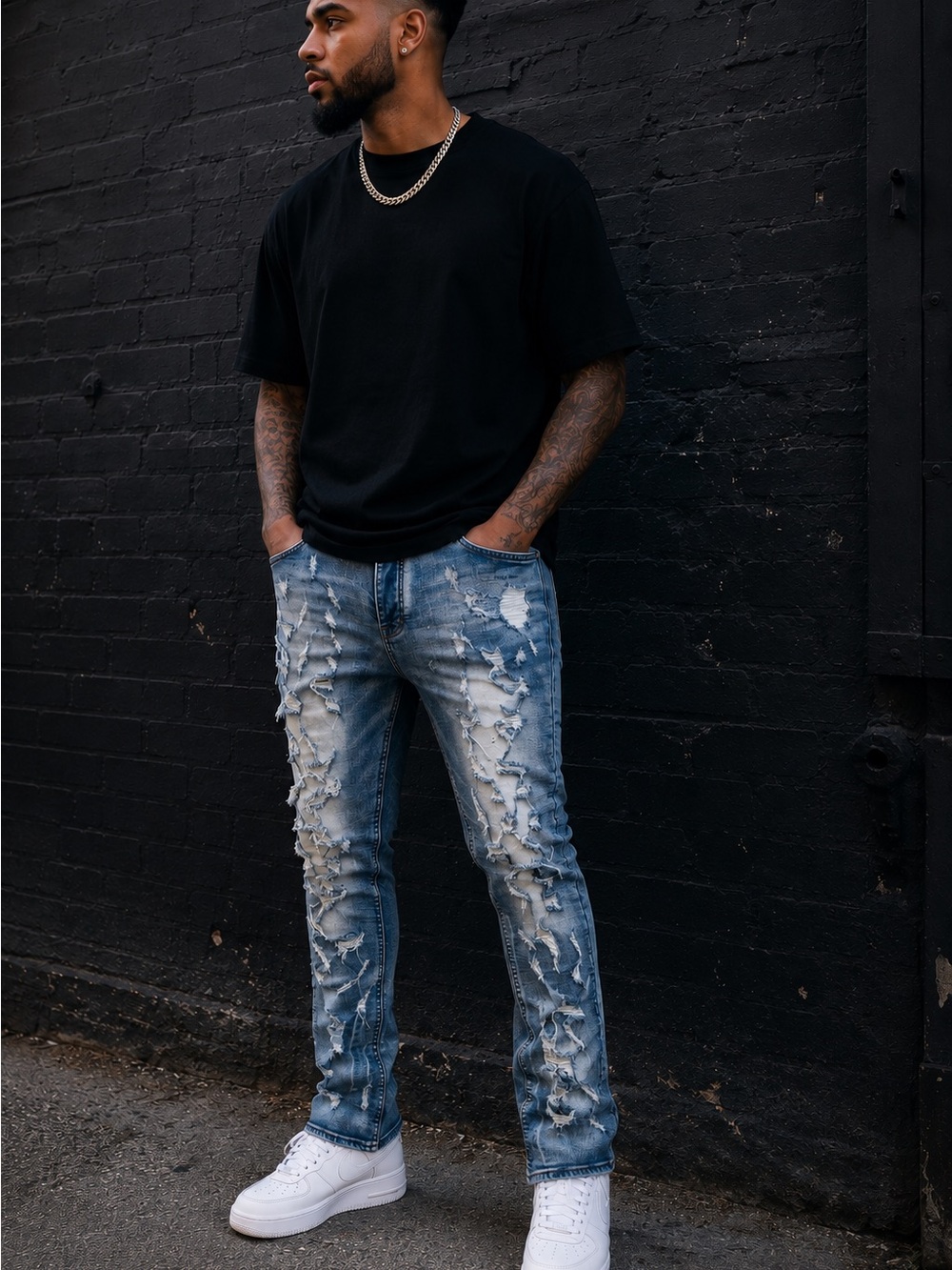 Valabasas Riptide Designer Jeans, size 42, distressed, frayed, streetwear, NWT
